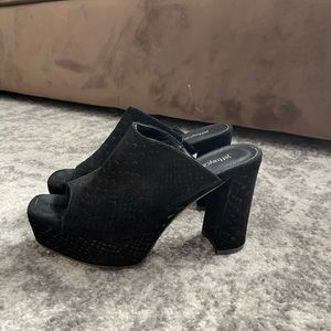 Black Jeffrey Campbell Suede Mules